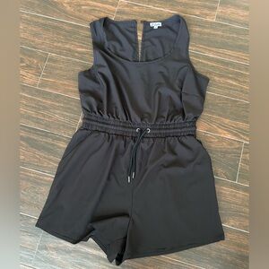 J for Justify Black Women’s Tie Waist Romper with Pockets Size 1x